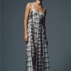 Anthro Siddhartha Bansal V-Neck Plaid dress
